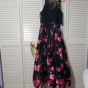 Floral attached two piece dress